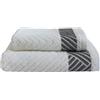 MAXIME MAISON - Set Asciugamani Bagno Viso e Bidet in Morbida Spugna 100% Cotone Assorbente (450 gr/m²) Set da Bagno 2 Pezzi Asciugamano Viso 55x100cm, Asciugamano Ospite 40x60cm (Chevrone Bianco)