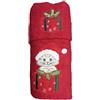 RICAMI FIORENTINI BALDI Idea Regalo Natale. Set 2 Asciugamani Viso + ospite, Spugna di Cotone 100% con Ricamo Natale. Made in Italy (Gattino - rosso)