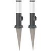 ledscom.de 2x PORU bitta luminosa con picchetto a terra per esterni, antracite, rotonda, 38,5 cm, attacco, incl. lampada E27, 471lm, bianco extra-caldo
