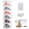 HAND Scatole Porta Scarpe Impilabili Trasparenti - Set 6 Box Salvaspazio con Apertura Frontale - Organizer in Plastica Rigida per Tenere le Scarpe in Ordine (Set 6 Box)