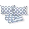 SpazioTessile Completo Letto Set Lenzuola o Federe Fantasia Pois Beige o Azzurro 100% Cotone (Azzurro, Matrimoniale 160x200)
