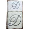 RICAMI FIORENTINI BALDI Set Asciugamani con Iniziale, Spugna di Cotone 100% 400 gr/mq, 2 Pezzi: Viso+ ospite. Idea Regalo. (Lettera D) Grigio