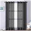 HOME ZEN HOUSEHOLD LINEN TENDA 140X280 cm con 8 anelli IRIS effetto lino per interni (NERO)