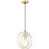 iDEGU Lampada a Sospensione E27 Plafoniera Design Creativo a Anello Lampada da Soffitto Moderno con 3 Anelli Paralume Regolabile in Metallo Oro Lampadario per Camera dei Bambini Soggiorno Bar (30cm)