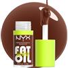 NYX Professional Makeup Gloss Labbra, Finish Cremoso e Lucido, 12H di Idratazione, Maxi Applicatore, Con Squalano, Olio di Lampone e Camemoro, Fat Oil Lip Drip, Tonalità: Livin' The Cream