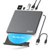 BUNUD Blu-Ray Masterizzatore Writer CD DVD USB 3.0 & Type-C 2 slot USB & SD/TF, ottico 3D BD per PC Laptop Windows 11/10 Mac