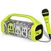 Bontempi | Cassa Wireless con Microfono e Luci RGB, Connessione USB Tipo-C, 25x21.5x9 cm