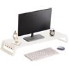 Generic Supporto per monitor da scrivania, 50 x 20 x 7,5 cm, organizer da scrivania per ufficio, 4 porte USB, supporto in legno, supporto per monitor | casa, scuola, appartamento, università, dormitorio