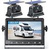 VASTEND Solare Retrocamera Auto Wireless, Magnetica Telecamera Retromarcia con 10000mAh Batteria Ricaricabile, 7 Pollici 1080P Monitor, 170° Grand Angolare, per Camion, Auto, Roulotte(VS-7A2)