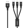 UNITEK CABLE USB 3IN1 MICROUSB USB-C LIGTHINING C14049BK