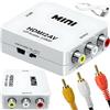 Retoo Convertitore da HDMI a RCA / RCA - Adattatore composito HDMI a 3RCA CVBS con cavo di ricarica USB per Wii, Xbox, N64, TV, DVD, Ps3, PC, VCR, PAL, NTSC e DVD