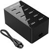 HONGYEE Caricatore USB 10 Porte, alimentatore USB Multiplo, Multipresa USB, Stazione di ricarica Multiplo Per iPhone 12/13/14/15/16/Samsung S25/S24 Ultra/Xiaomi/iPad/iPod