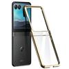 GIOPUEY Cover Compatibile con Motorola RAZR 60/RAZR 50, Alta Trasparenza Custodia, Materiale PC Rigido Case，Nessun Ingiallimento, Nessuno Sbiadimento - Golden