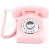MCHEETA - Telefono con quadrante rotante, stile retrò anni '60, stile vintage con corda, telefono fisso e telefono antico, per casa/ufficio (rosa)