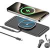 Polmxs - Tappetino di ricarica magnetico per auto, 25 W, ricarica rapida per caricabatterie MagSafe, design antiscivolo e cavo USB-C allungato, compatibile con iPhone 17/16/15/14/13/12, Samsung e
