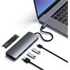 SATECHI Hub USB C 5 in 1 con Alloggiamento SSD M.2 SATA, HDMI 4K@60Hz, Ricarica PD 100W, 2 Porte USB-A 3.1 10Gbps per MacBook Air/Pro/Neo, Portatile - Grigio Siderale