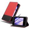 Cadorabo Custodia Libro per Apple iPhone 4 / iPhone 4S in Rosso Nero - con Vani di Carte, Funzione Stand e Chiusura Magnetica - Portafoglio Cover Case Wallet Book Etui Protezione