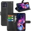 JIUNINE Cover per Motorola Moto G54 5G, Custodia Portafoglio Libro in Pelle Sintetica Antiurto Cover Flip Case con Slot per Schede, Fibbia Magnetica Compatibile con Motorola Moto G54 5G, Nero