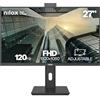 Nilox NXM27RWEB02B Monitor Business 27'' IPS Full HD 120 Hz (Nero), Webcam FHD Integrata, Regolabile, Connessioni HDMI/DP/VGA