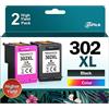 CanPick 302 XL Multipack di ricambio per cartucce HP 302 nero e colore per HP 302 XL per HP Envy 4525 4520 cartucce OfficeJet 3831 5230 3830 3833 DeskJet 3630 3836 (confezione da 2)