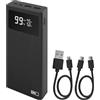 EMOS - Power Bank 20.000 mAh, ricarica rapida da 22,5 W, con display e pass-through, 3 uscite, per smartphone, tablet e dispositivi mobili, cavo USB-C incluso - Nero