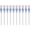 Monoprice Cavo patch Ethernet Cat6A antigroviglio, RJ45, 550 Mhz, 10 G, UTP, filo di rame puro nudo, 30 AWG, confezione da 10, 3 m, bianco, serie SlimRun, confezione da 10
