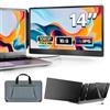 domyfan Monitor Portatile per Laptop,14" FHD 1080P Doppio Estensore dello Schermo del Laptop Compatibile con Windows, Mac, Chrome, Xbox, PS5,da 13 a 17
