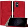 Netany Custodia Compatibile con Samsung Galaxy M51,custodia magnetica in pelle PU con [Slot Cart] [Supporto Stand] [Magnetica] (Rosso)