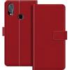 ESACMOT Custodia Portafoglio in Pelle Compatibile con Cubot X19 Flip Cover con Porta Carte e Supporto, Chiusura Magnetica, Custodia Folio Antiurto (Rosso)