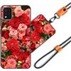 JEZSTHAI JEZSHTAI Custodia con Motivo per LG K42 Cover Antiurto con Cordino,Morbido Cover con Collana Bumper Case LG K42 Custodia in Silicone con Regolabile Catena per Cellulare,Cover*A03