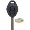 mt key Telecomando radio per chiave auto, 1 custodia a 3 tasti + 1 pezzo fisso HU92 + 1 batteria LIR2025 per BMW