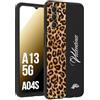CUSTOMIZZA - Custodia cover nera morbida in tpu compatibile per Samsung A04S - A13 5G custom nome scritta leopardato maculato donna marrone leopard
