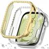 DEALELE [Confezione da 2] Bling Cassa per orologio compatibile con Huawei Watch Fit 3, con brillantini Singola riga diamante PC Custodia protettiva di ricambio per Huawei Fit 3 Watch (oro +