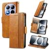MOJIA Cover per Xiaomi Redmi Note 15 Pro+(Plus) / Poco M8 Pro 5G, PU Custodia Antiurto Resistente ai Graffi, Custodia Flip Portafoglio per Telefono con Supporto e Slot per Schede. Cachi