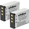 vhbw 2x batteria compatibile con Toshiba Camileo X400, X416HD, X416 HD, Z100, X200 videocamera camcorder (1300mAh, 3,7V, Li-Ion)