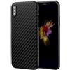 doupi, custodia ultrasottile per iPhone X, Carbon Fiber Look Ultra Sottile, cover protettiva con bumper, in fibra di carbonio, compatibile con iPhone 10 (2017), nero