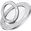 SYNCWIRE Ring Series Stand Single Glitter Ring Holder, Silver Glitter. Supporto Magnetico MagSafe, Rotazione a 360°, Anello Compatibile con iPhone 16 Pro Max, 15, 14, 13 e Tutti gli Altri