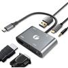 VCOM Adattatore da USB C a HDMI VAG, hub USB C 5 in 1 con HDMI 4K, 100 W PD, porta USB 3.0, VGA, adattatore OTG, docking station per MacBook Air, iPad Pro, laptop, Dell XPS, Samsung Galaxy