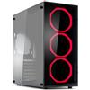 MYKA Case Gamign Cristal ATX 2 X USB2.0 1 USB 3.0 Ventole Halo CG-C01 (Rosso)