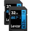 Lexar Professional - Scheda SDHC UHS-I, 633 x 32 GB, con software Image Rescue 5, LSD32GCB1NL633, confezione da 2 pezzi, colore: Rosso