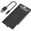 JMT Contenitore portatile per disco rigido SATA da 2,5 pollici, in plastica, con porta USB-C/Micro-B, per SSD SATA da 2,5 (nero, con cavo USB-C a USB3.0)