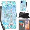 Haninsuze Cover per Motorola Moto G85 5G Custodia Cover Pelle Libro Portafoglio con Porta Carte Magnetica Protezione Antiurto Cuoio Flip Case Custodia Cover per Motorola G85 5G, Torre