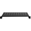 LINK LKRIP200N - Mensola in acciaio per armadio rack 19 (200 mm profondità, nero RAL9005) - Superficie traforata per ventilazione - Portata 30 kg e attacchi frontali universali