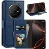 UOGNADGD Custodia flip in similpelle per Blackview Fort 1 - Blu | 6.56 Custodia portafoglio folio con fessure per carte, chiusura magnetica, funzione stand e blocco RFID
