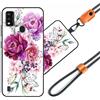 JEZSTHAI Cover Compatibile con ZTE Blade A51 Custodia in Silicone TPU Morbido con Cordino/Laccio Tracolla Cellulare,Antiurto AntiGraffio Protettiva Bumper Case con Disegno Motivi,Cover*A02
