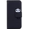 Norn Custodia per Huawei P30 Lite,Flip Cover in pell PU Simpatico Cartone Animato con Portafoglio Caso,con Supporto Stand,Antiurto con Slot per schede,Magnetica a scatta,Nero