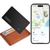 eirix Wallet Tracker Card, Slim Finder funziona con Apple Find My (solo iOS), raccoglitore riutilizzabile ricaricabile e localizzatore di oggetti per bagagli, borse, sacchetti di carte