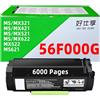 HAO SHI XIANG 56F000G - Cartuccia toner ad alta resa, compatibile con Lexmark 56F2000 56F4000 56F5000 56F6000 per MS321 MS421 MS521 MS621 MS622 MX321 MX421 MX521 MX522 MX622 Stampante (1-56F000G-WWW)