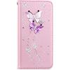 BLOTECH Lucciante Custodia per Huawei P30 lite Phonecover Brillare Diamante 3D Manuale Strass Cristallo Phonecover Brillare Diamante Farfalle 3D Bling Glitter Phone Copertura per Huawei P30 lite
