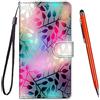 TOUCASA Cover per Moto E7 Plus/ G9 Play,Flip Caso Custodia [Creativo Dipinto] PU Pelle Portafoglio Unico Sottile Funzione TPU Antiurto Flip Cover a Libro per Moto E7 Plus/ G9 Play (Foglie Colorate)
